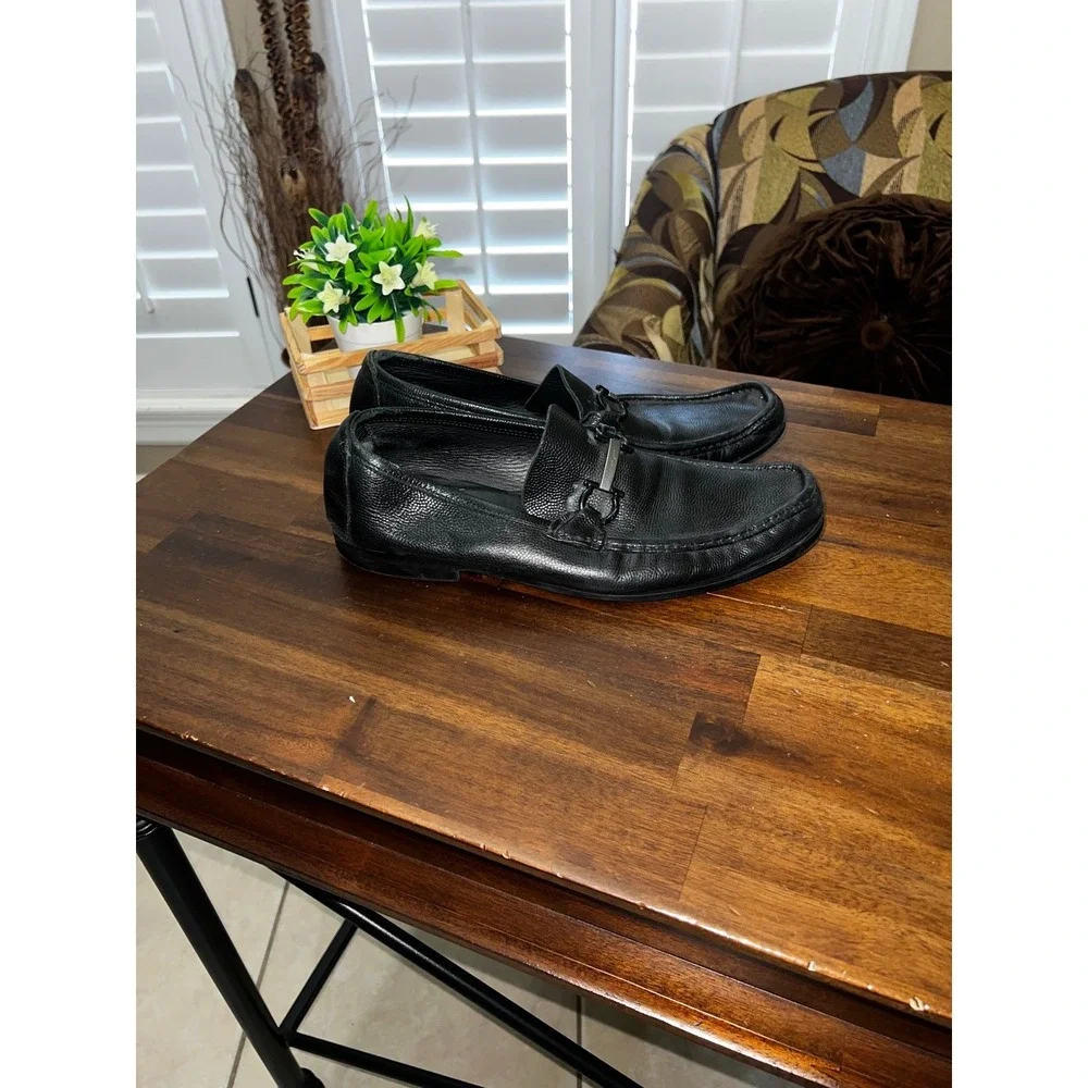 Men‎ Salvatore Ferragamo Black Leather Loafer Size 10.5